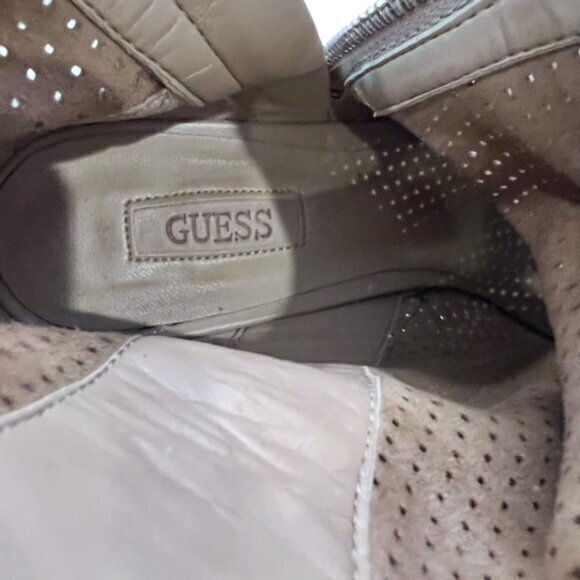 GUESS Womens Pointed Toe Suede Ankle Cowboy Boots Leather Booties Tassel 7.5 M - Picture 5 of 9